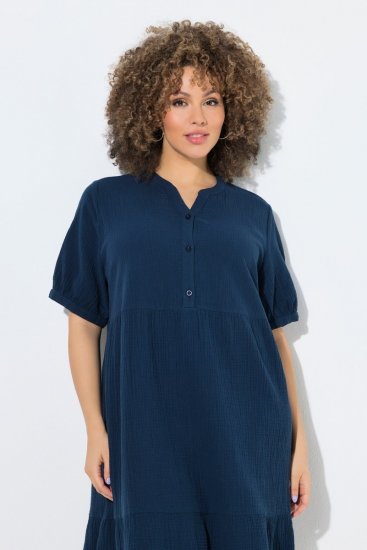 Ulla Popken 838567 Kurzärmliges Kleid Mehrfarbig - Midikleider - Midikleider in großen Größen