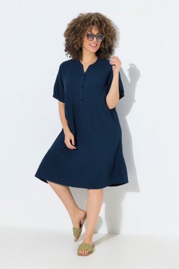 Ulla Popken 838567 Kurzärmliges Kleid Mehrfarbig - Midikleider - Midikleider in großen Größen