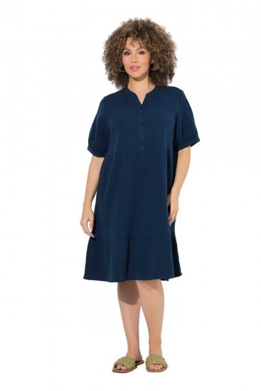 Ulla Popken 838567 Kurzärmliges Kleid Mehrfarbig - Midikleider - Midikleider in großen Größen