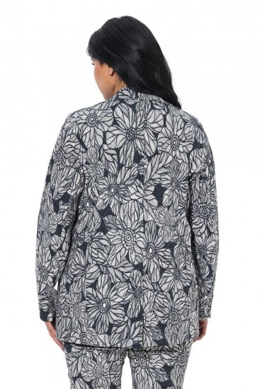 Ulla Popken 838656 Geblümter Blazer Weiß - Blazer - Blazer für Frauen in Großgrößen