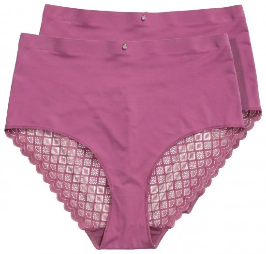 Ulla Popken 838675 Slips mit hoher Taille Dunkellila - Slips - 