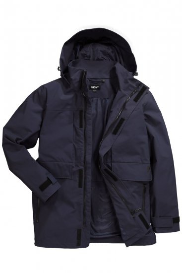 Men+ 215 Regenjacke mit Kapuze Dunkelblau - Herren jacken - Herren Jacken in großen Größen