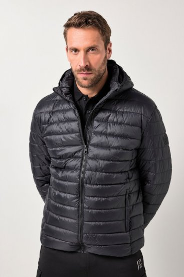 JAY-PI Lightly Quilted Jacket with a Hoodie Black - Herren jacken - Herren Jacken in großen Größen