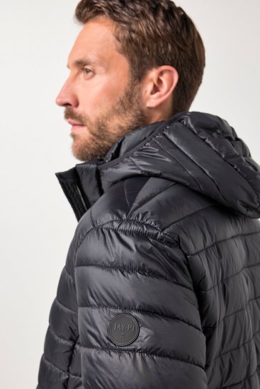 JAY-PI Lightly Quilted Jacket with a Hoodie Black - Herren jacken - Herren Jacken in großen Größen