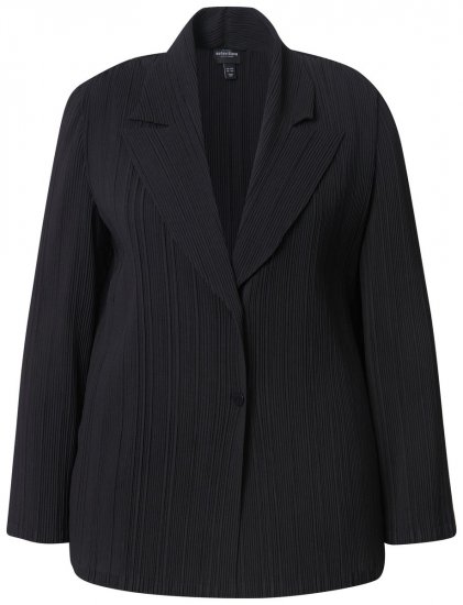 Ulla Popken 839843 Plissierter Blazer Schwarz - Blazer - Blazer für Frauen in Großgrößen