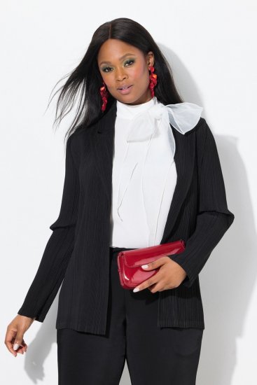 Ulla Popken 839843 Plissierter Blazer Schwarz - Blazer - Blazer für Frauen in Großgrößen