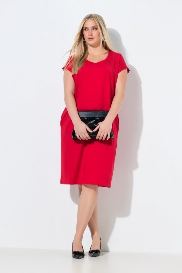 Ulla Popken 839896 Jerseykleid mit Strasssteinen Rosa - Abendkleider - Abendkleider für Damen in großen Größen
