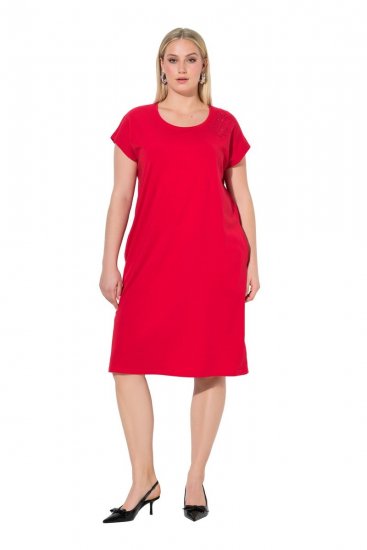 Ulla Popken 839896 Jerseykleid mit Strasssteinen Rosa - Abendkleider - Abendkleider für Damen in großen Größen