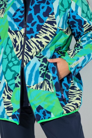 Ulla Popken 840024 Regenjacke mit Animal-Print Mintgrün - Regenkleidung - 