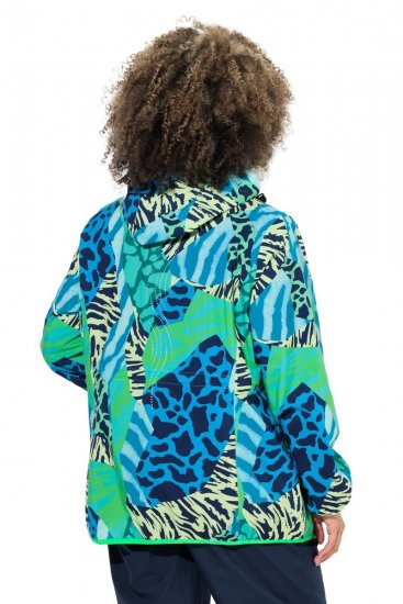 Ulla Popken 840024 Regenjacke mit Animal-Print Mintgrün - Regenkleidung - 