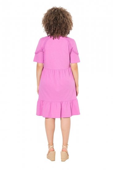 Ulla Popken 840115 Kurzärmliges Jerseykleid Rosa - Jerseykleider - 