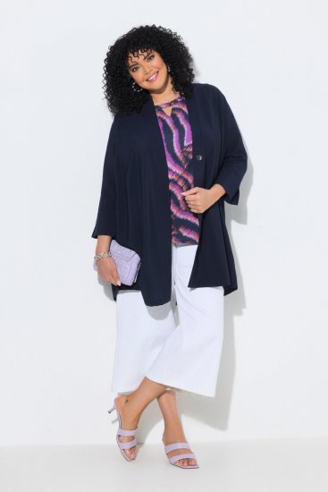Ulla Popken 840210 Cardigan Dunkelblau - Strickjacken - Strickjacken in großen Größen für Damen