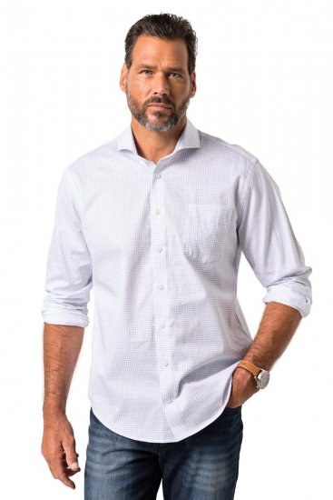 JP1880 Business Shirt Long Sleeve Snow White - Herrenhemden - Herrenhemden in großen Größen