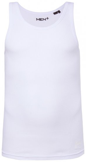 Men+ 620 Tanktop in Rippstrick Weiß - Herren-T-Shirts - Herren-T-Shirts in großen Größen