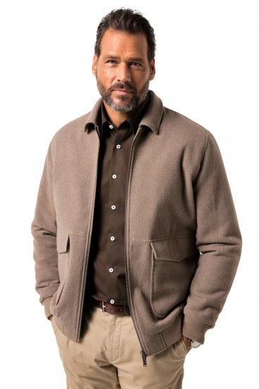 JP1880 Blouson Jacket Lightweight and Warm Brown - Herren jacken - Herren Jacken in großen Größen