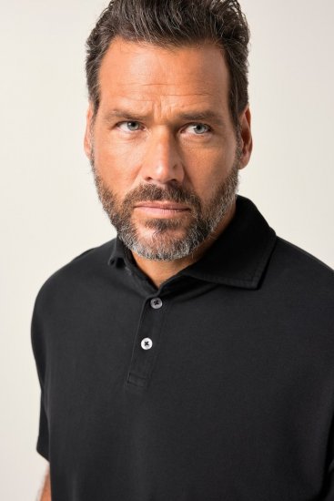 JP1880 Polo Shirt Pique Vintage Black - Polo-shirts für herren - Polo-Shirts für Herren in großen Größen