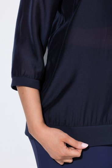 Ulla Popken 841127 Bluse Dunkelblau - Blusen - Alltagsblusen in großen Größen