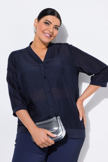 Ulla Popken 841127 Bluse Dunkelblau - Blusen - Alltagsblusen in großen Größen