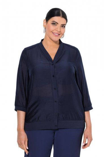 Ulla Popken 841127 Bluse Dunkelblau - Blusen - Alltagsblusen in großen Größen