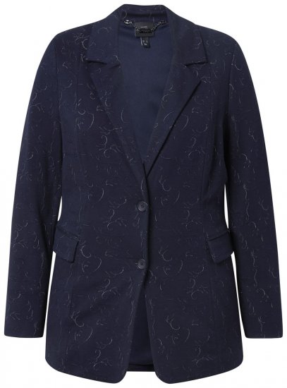 Ulla Popken 841163 Jerseyblazer aus Jacquard Dunkelblau - Blazer - Blazer für Frauen in Großgrößen