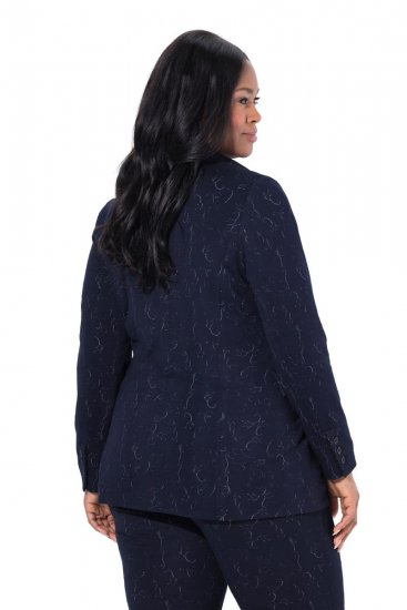Ulla Popken 841163 Jerseyblazer aus Jacquard Dunkelblau - Blazer - Blazer für Frauen in Großgrößen