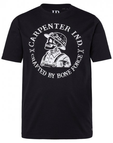 JP1880 T-Shirt Chest Print Bone Force Black - Herren-T-Shirts - Herren-T-Shirts in großen Größen