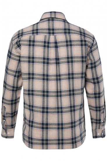 JP1880 Checked Flannel Shirt Long Sleeve Dark Dusty Pink - Herrenhemden - Herrenhemden in großen Größen