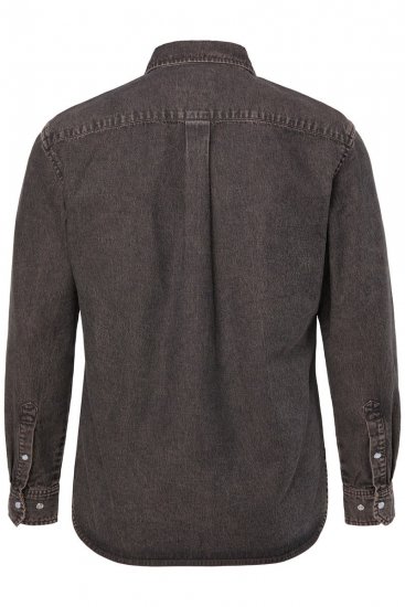 JP1880 Denim Shirt Flexnamic Dark Brown - Herrenhemden - Herrenhemden in großen Größen