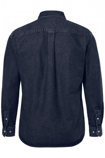 JP1880 Denim Shirt Flexnamic Long Sleeve Navy - Herrenhemden - Herrenhemden in großen Größen