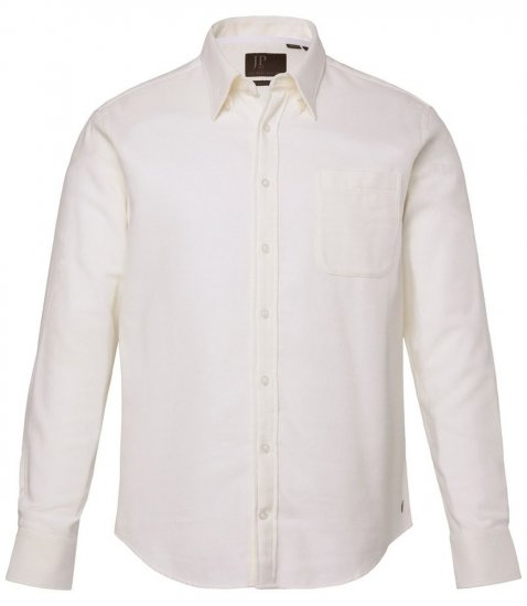 JP1880 Checked Flannel Shirt Long Sleeve Creamy White - Herrenhemden - Herrenhemden in großen Größen