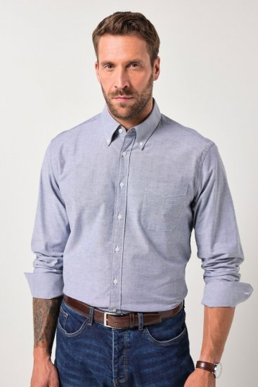 JP1880 Oxford Shirt Long Sleeve Denim Blue - Herrenhemden - Herrenhemden in großen Größen