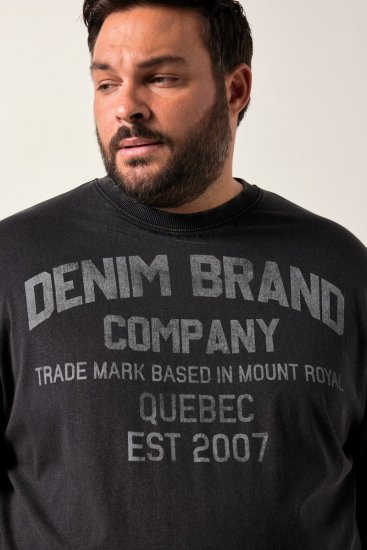Men+ 612 T-Shirt Langarm Denim Brand Company Schwarz - Herren-T-Shirts - Herren-T-Shirts in großen Größen