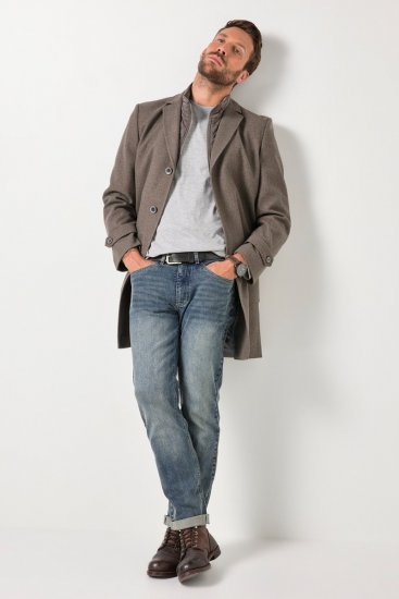 JP1880 FLEXNAMIC Mantel Quilted Insert Brown - Herren jacken - Herren Jacken in großen Größen