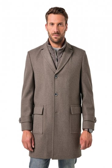 JP1880 FLEXNAMIC Mantel Quilted Insert Brown - Herren jacken - Herren Jacken in großen Größen