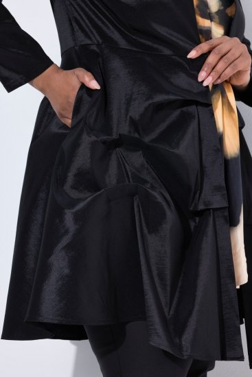 Ulla Popken 842028 Schößchenblazer mit Falten Schwarz - Blazer - Blazer für Frauen in Großgrößen