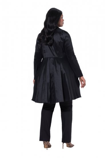 Ulla Popken 842028 Schößchenblazer mit Falten Schwarz - Blazer - Blazer für Frauen in Großgrößen