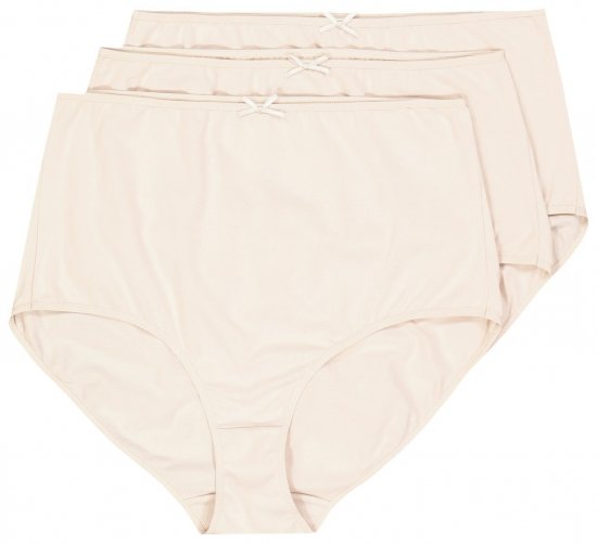 Ulla Popken 842435 Slips mit hoher Taille 3er-Pack Beige - Slips - 