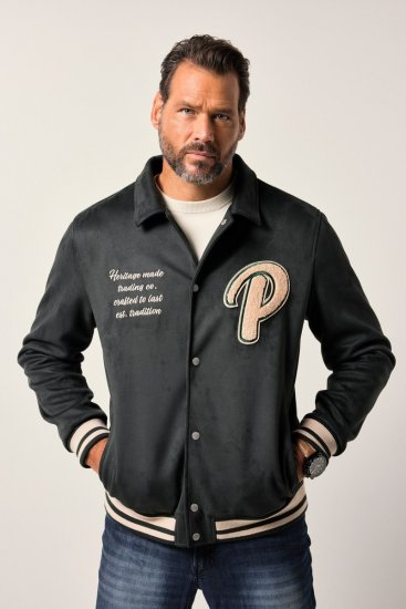 JP1880 Blouson Velour with Chest Embroidery Dark Green - Herren jacken - Herren Jacken in großen Größen