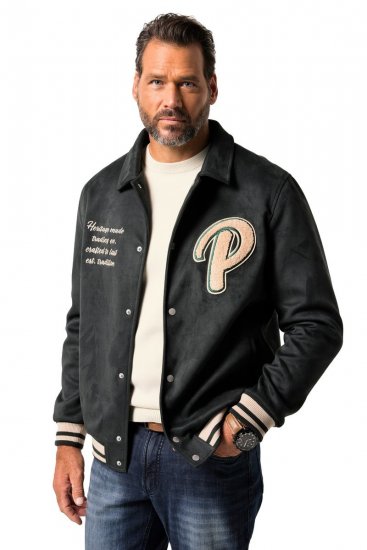 JP1880 Blouson Velour with Chest Embroidery Dark Green - Herren jacken - Herren Jacken in großen Größen