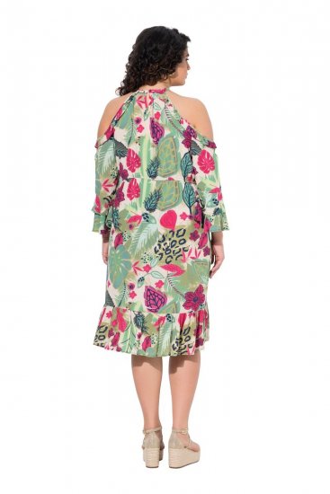 Ulla Popken 842471 Kleid in A-Linie mit 3/4-Ärmeln Champagner - Kleider - Kleider für jede Größe