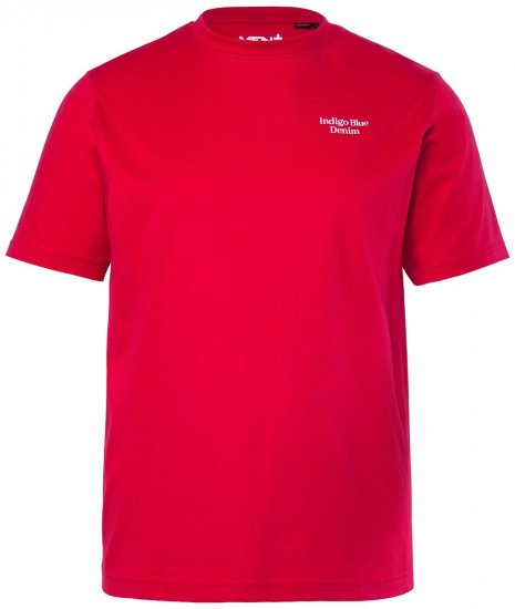 Men+ 500 T-Shirt Indigo Blue Denim Dunkelrot - Herren-T-Shirts - Herren-T-Shirts in großen Größen