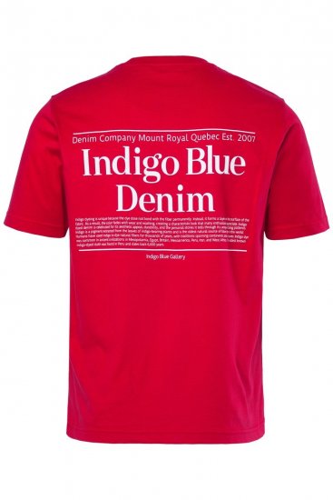 Men+ 500 T-Shirt Indigo Blue Denim Dunkelrot - Herren-T-Shirts - Herren-T-Shirts in großen Größen