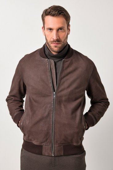 JP1880 Jacket Buffed Nubuck Lamb Leather Brown - Herren jacken - Herren Jacken in großen Größen
