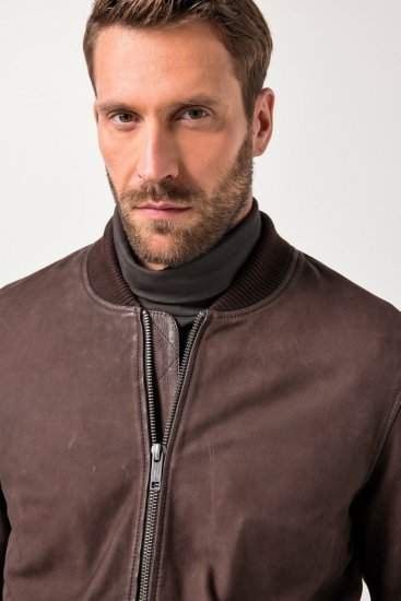 JP1880 Jacket Buffed Nubuck Lamb Leather Brown - Herren jacken - Herren Jacken in großen Größen