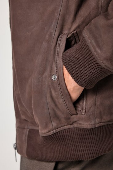 JP1880 Jacket Buffed Nubuck Lamb Leather Brown - Herren jacken - Herren Jacken in großen Größen