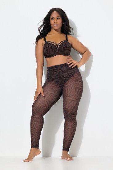 Ulla Popken 842879 Strumpfleggings mit Animal-Print Dunkelbraun - Strumpfhosen & Socken - 