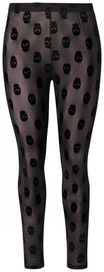 Ulla Popken 842886 Gemusterte Strumpfleggings Schwarz - Strumpfhosen & Socken - 