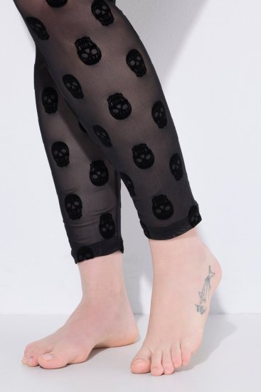 Ulla Popken 842886 Gemusterte Strumpfleggings Schwarz - Strumpfhosen & Socken - 
