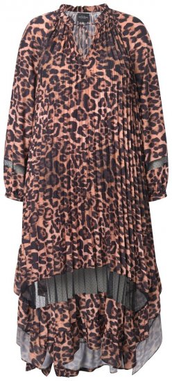 Ulla Popken 842979 Kleid mit Animal-Print Braun - Midikleider - Midikleider in großen Größen