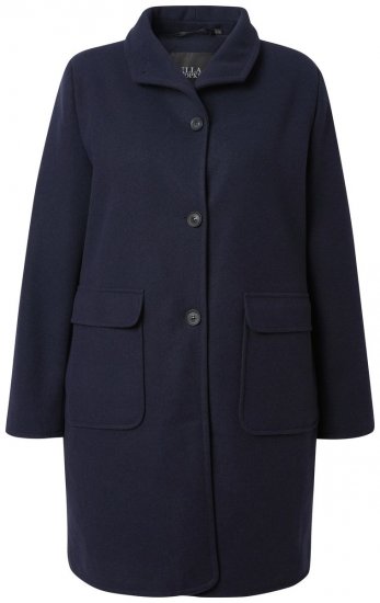Ulla Popken 843058 Wollmantel Dunkelblau - Mäntel - Große Größen: Mäntel für Damen